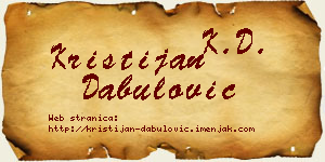 Kristijan Dabulović vizit kartica